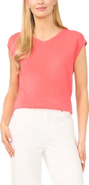Halogen® V-Neck Cap Sleeve Sweater Vest