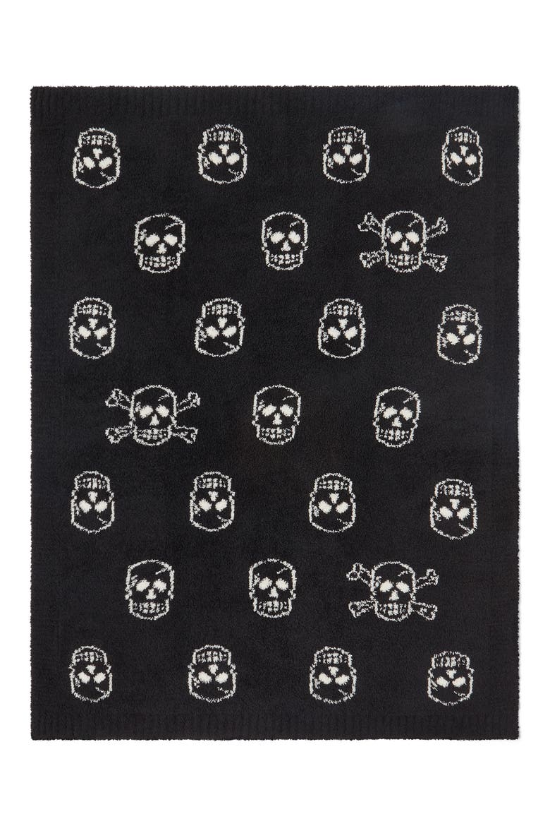 CozyChic™ Skulls Stroller Blanket, Main, color, BLACK-CREAM