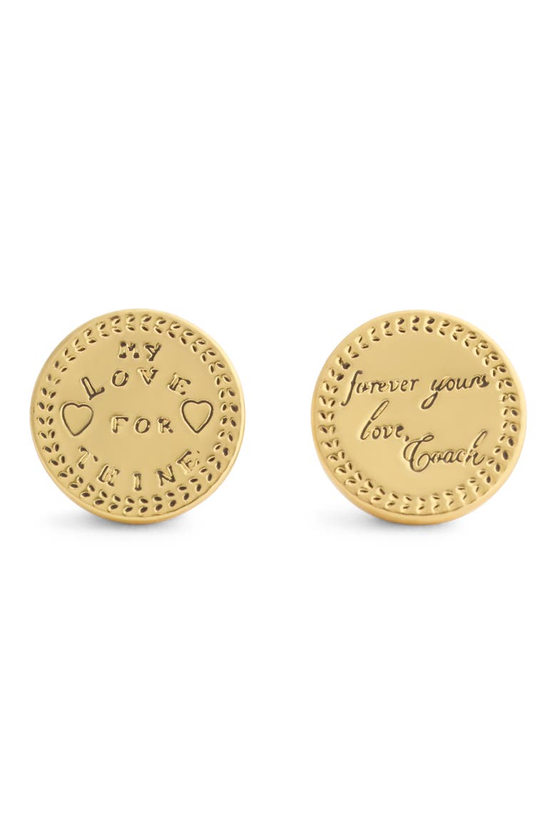 Heritage Coin Stud Earrings, Alternate, color, GOLD