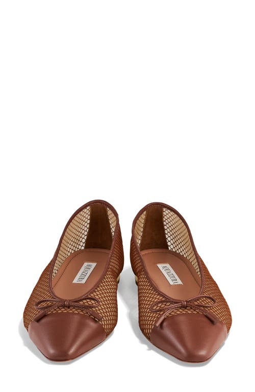 Aquazzura Gioia Mesh And Leather Ballet Flats