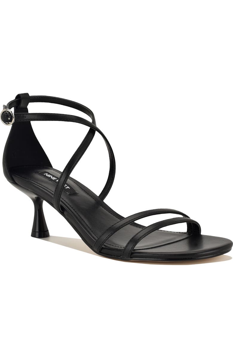Nine West Jettie Ankle Strap Sandal, Main, color, Black