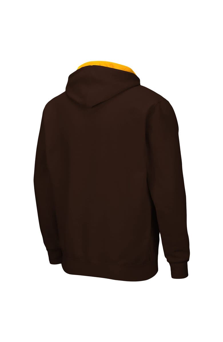 COLOSSEUM Men's Colosseum Brown Wyoming Cowboys Arch & Logo 3.0 Full-Zip Hoodie, Alternate, color, Brown