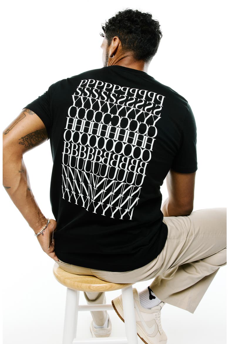 Piers Back Graphic Pima Cotton T-Shirt, Alternate, color, BLACK