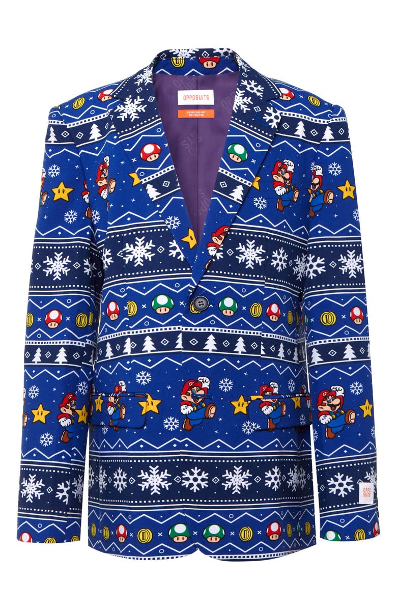 OppoSuits Merry Mario Two-Piece Suit with Tie, Main, color,