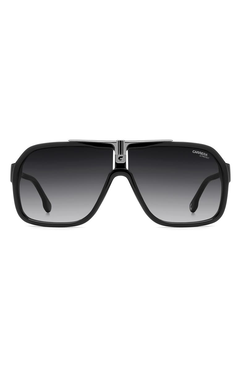 Carrera Eyewear 64mm Oversize Gradient Navigator Sunglasses, Main, color, Black Ruthenium/ Dark Grey