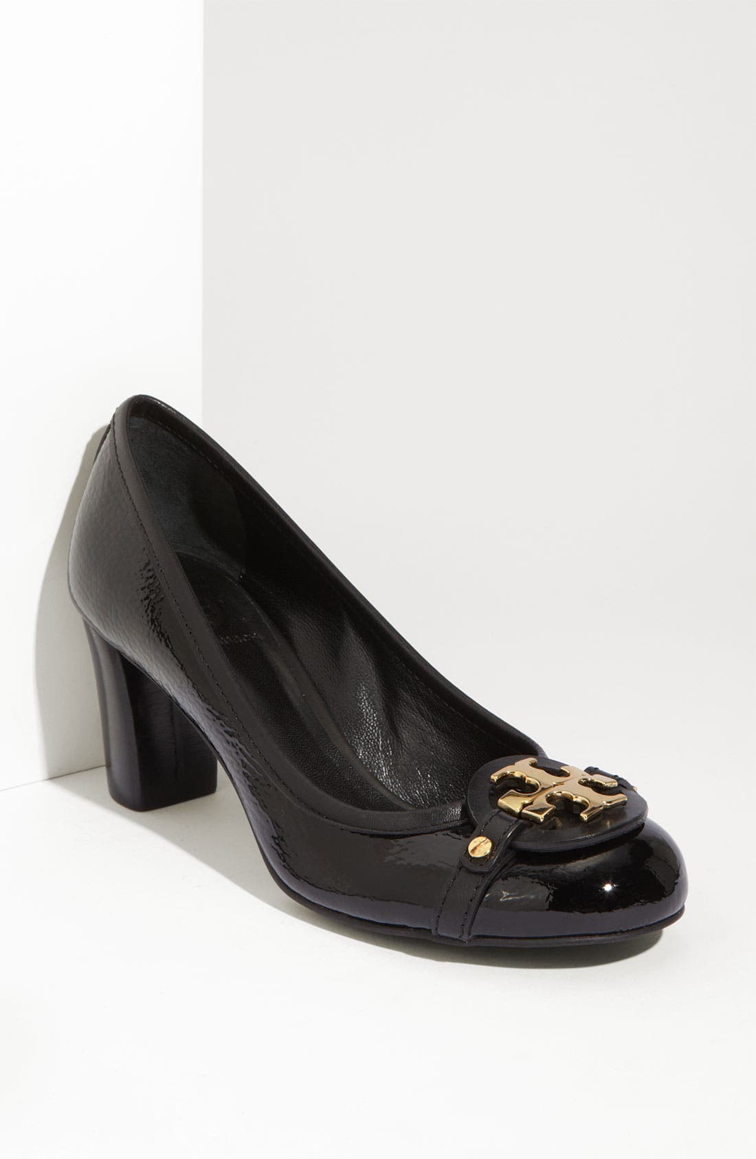 'Aaden' Mid Heel Pump, Main, color, BLACK