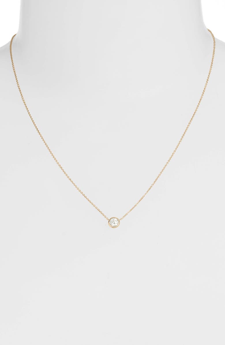 Bony Levy Large Bezel Diamond Solitaire Necklace, Alternate, color,