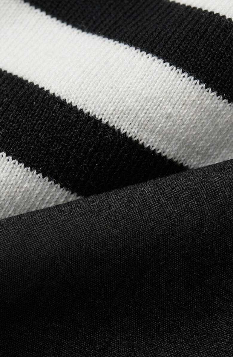 Modenaire Striped Knit Tank Contrast Dress, Alternate, color, Black / White Stripes