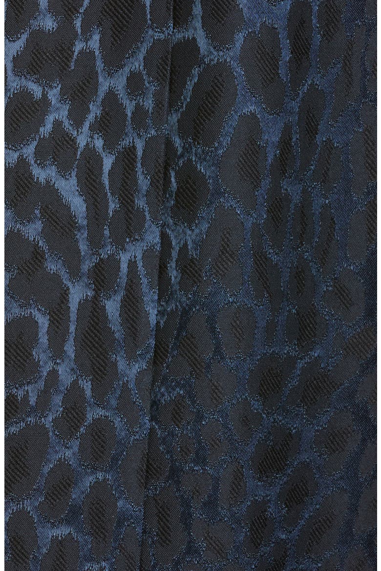 Leopard Jacquard Wool Blend Belted Dress, Alternate, color, NAVY MULTI