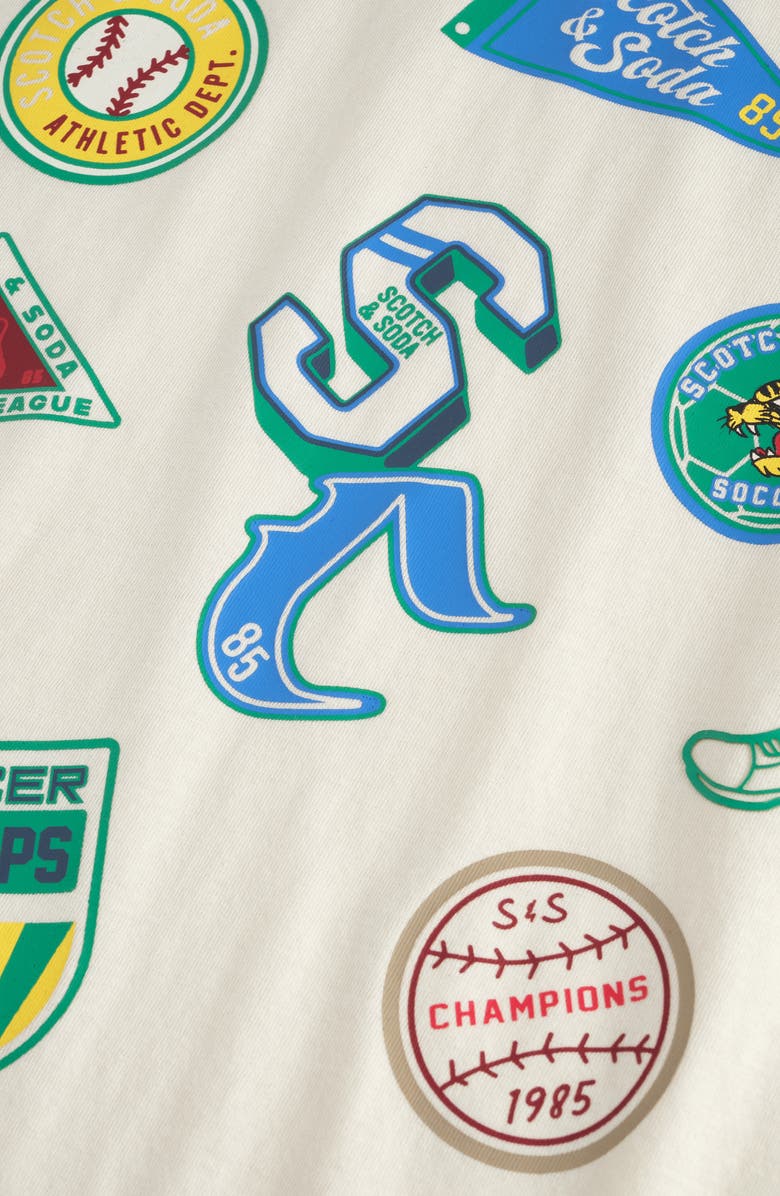 Scotch & Soda Kids' Graphic T-Shirt & Coordinating Shorts Set, Alternate, color, Eggnog