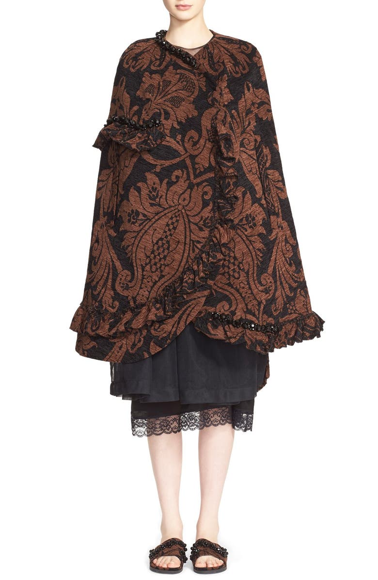 Simone Rocha Chenille Tapestry Cape, Alternate, color, 