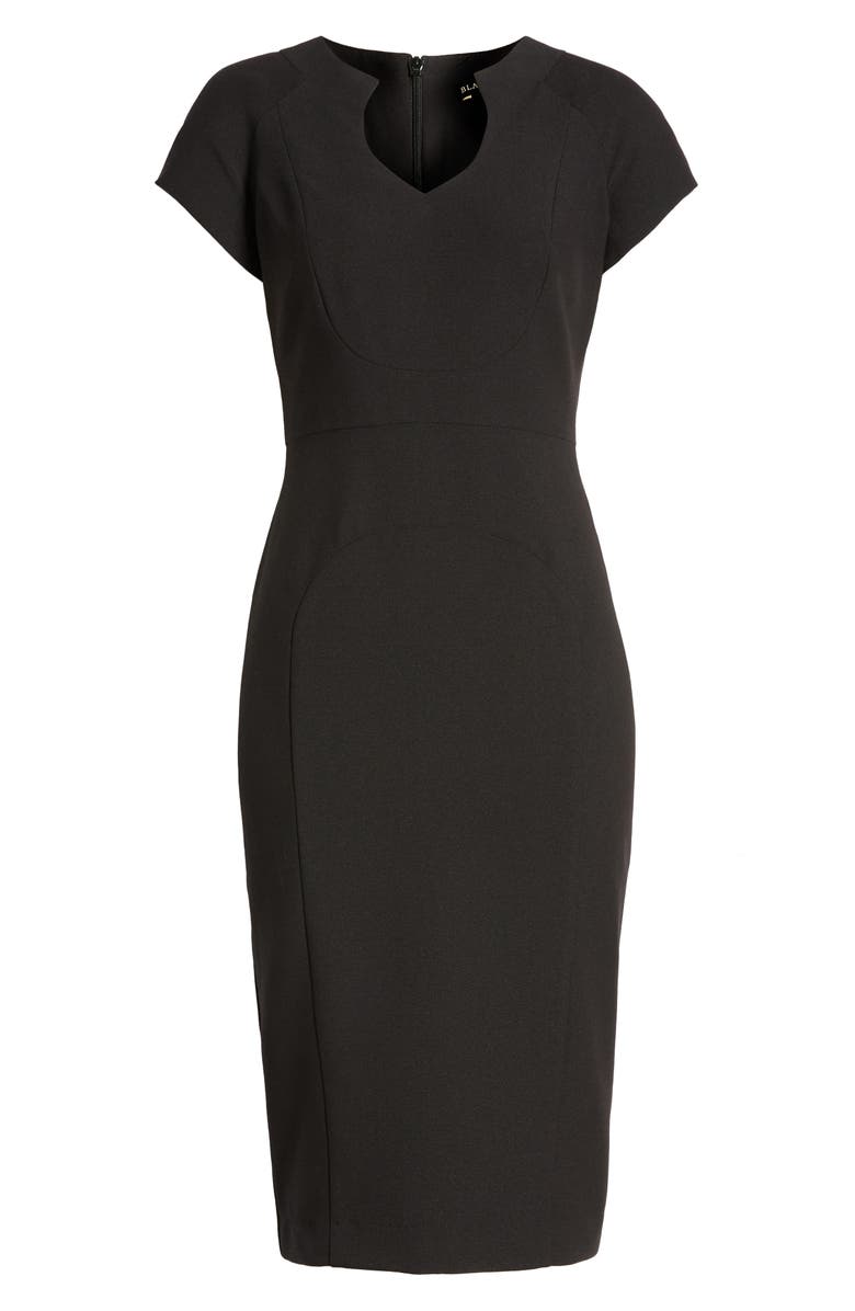 Black Halo Cap Sleeve Sheath Dress, Alternate, color, 