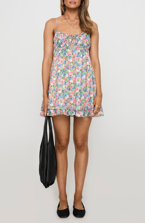 Empress of Love Floral Print Minidress