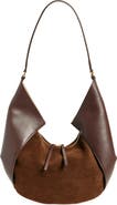 Ree Projects Large Riva Suede & Leather Hobo Bag