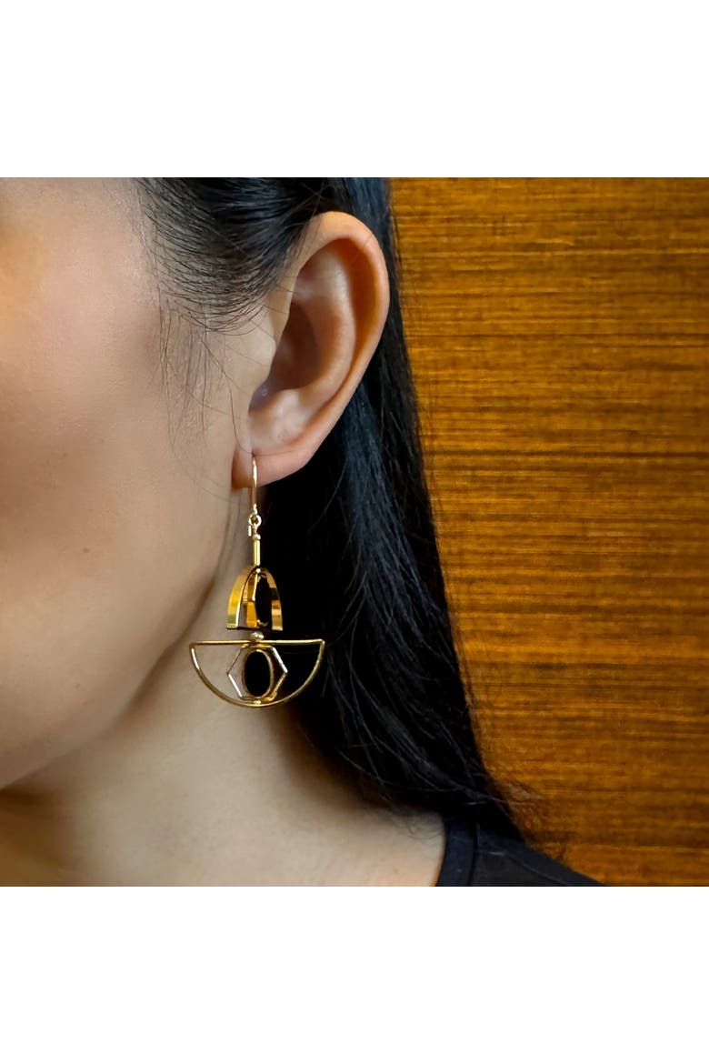 Art 2419E Earrings, Alternate, color, Black