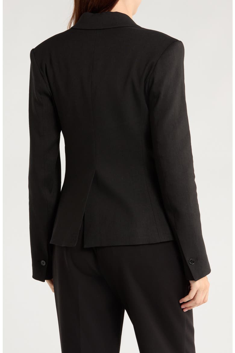 The Femme Organic Linen Blend Blazer, Alternate, color, BLACK