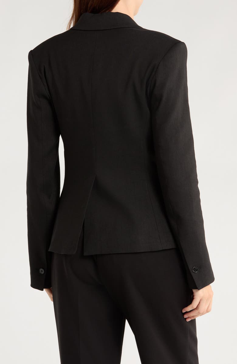 FRAME The Femme Organic Linen Blend Blazer, Alternate, color, Black