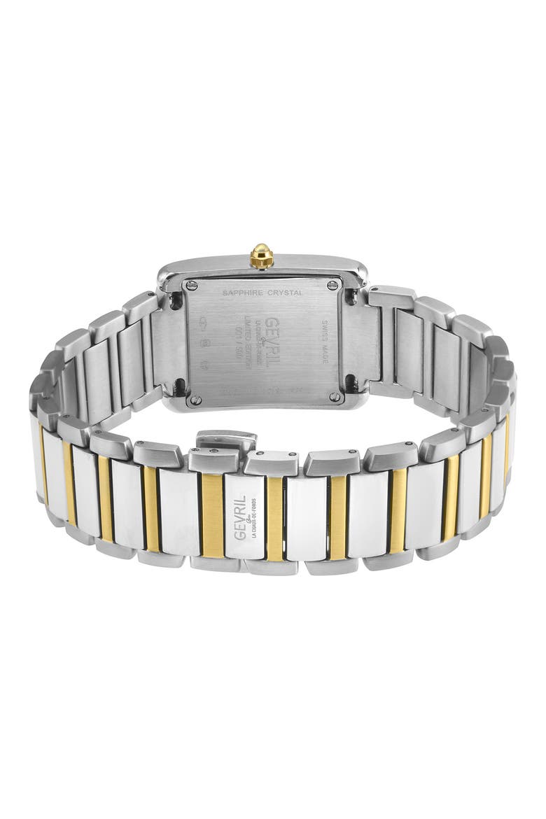 Regina Swiss Diamond Dial Bracelet Watch, 24mm x 32mm, Alternate, color, TWO TONED SS IPYG