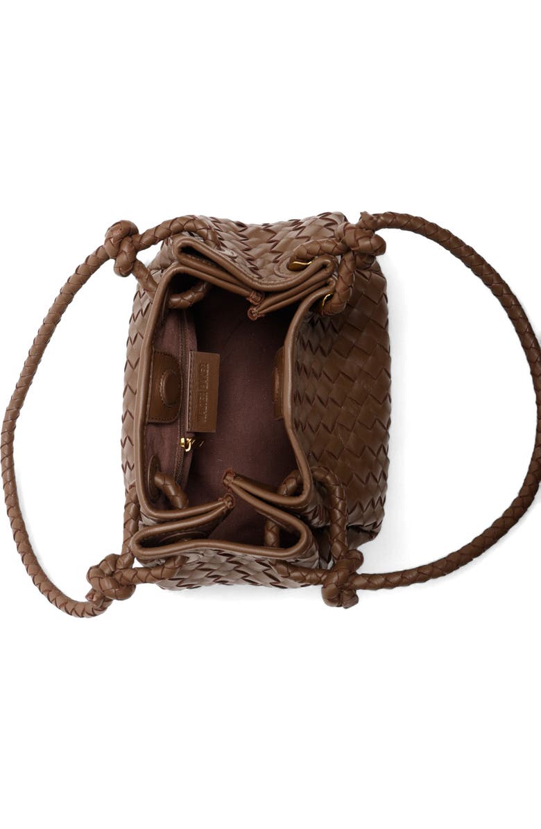 Walter Baker Kinsley Knot Top Handle Woven Leather Bag, Alternate, color, Truffle