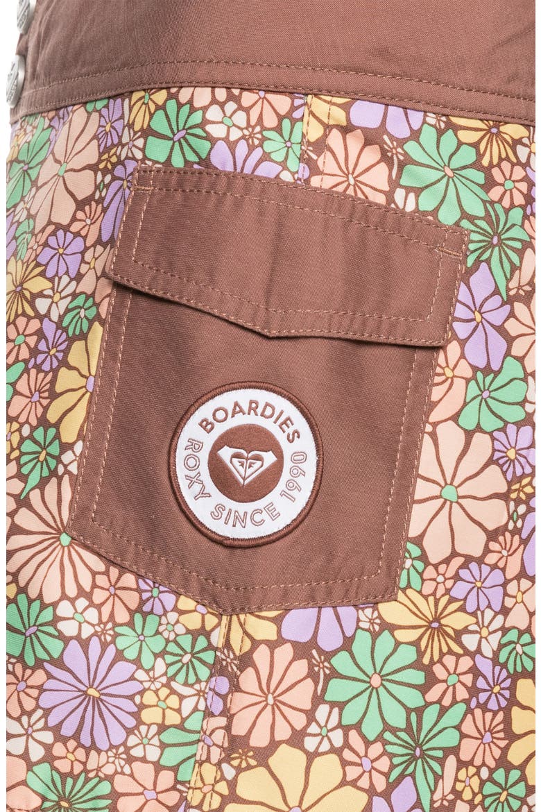 Floral Cover-Up Shorts, Alternate, color, ROOT BEER ALL ABOUT