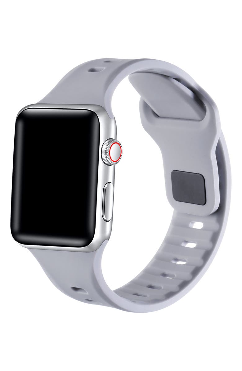 The Posh Tech Premium Silicone 38–41mm Apple Watch<sup>®</sup> Watchband, Alternate, color, Grey