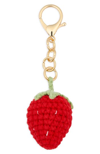 Leith Crochet Strawberry Bag Charm In Multi