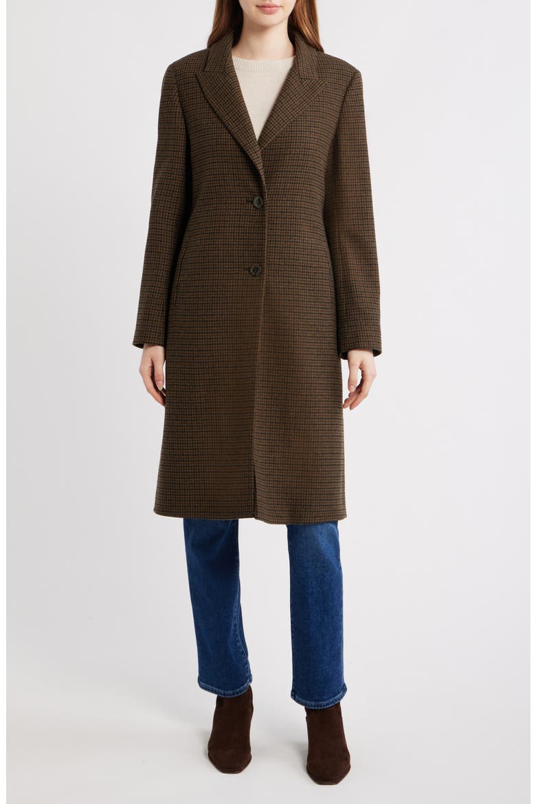 Wool Blend Tweed Coat, Alternate, color, FORREST/ BLACK MINI