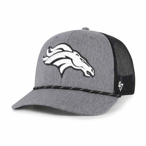 Men's '47 Heather Charcoal Denver Broncos Carbon Rope Trucker Adjustable Hat