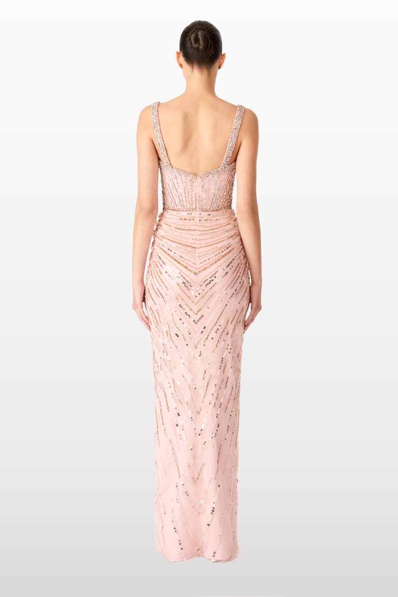 Chrissy Sequin-Embellished Dress, Alternate, color, Pink Sprite