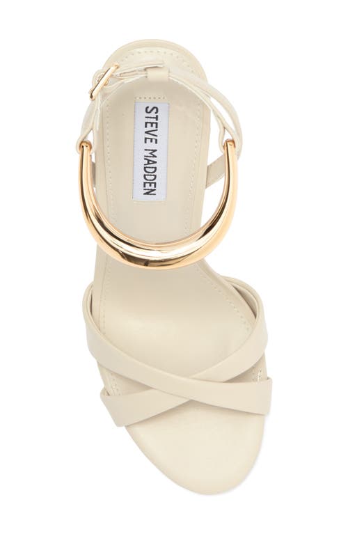 Shop Steve Madden Dianna Sandal In Bone Leather