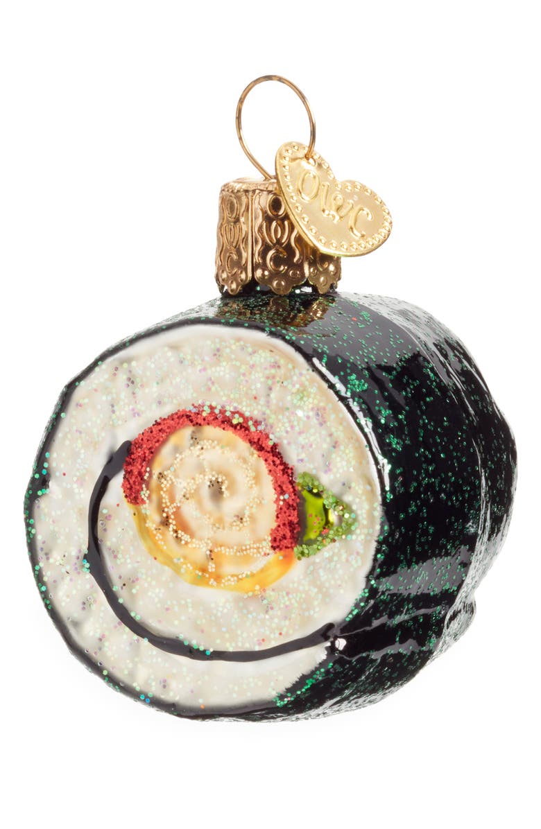 Old World Christmas Sushi Roll Glass Ornament, Alternate, color, Green/ White/ Red/ Yellow