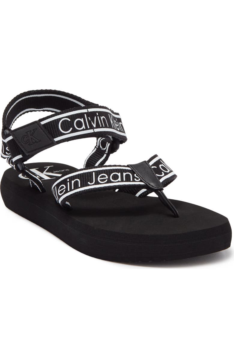 Calvin Klein Mikki Logo Print Sport Sandal, Main, color,
