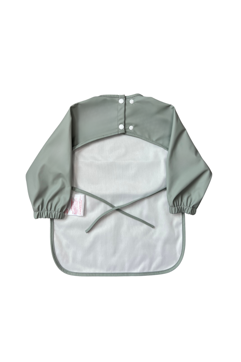 Classic High-Pocket Long Sleeve Bib Smock, Alternate, color, Sage (6m-24m)