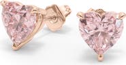 HauteCarat Pink Lab Created Diamond Stud Earrings