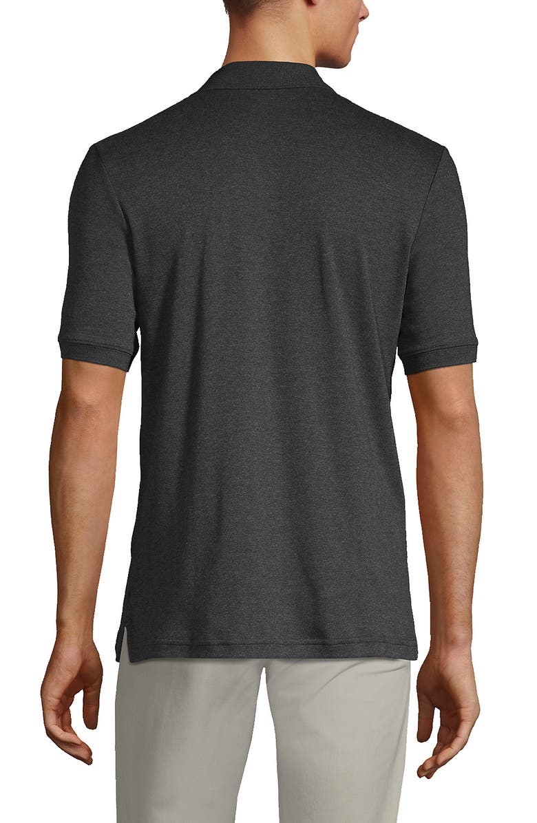 Lands' End Short Sleeve Cotton Supima Polo Shirt, Alternate, color, Dark Charcoal Heather