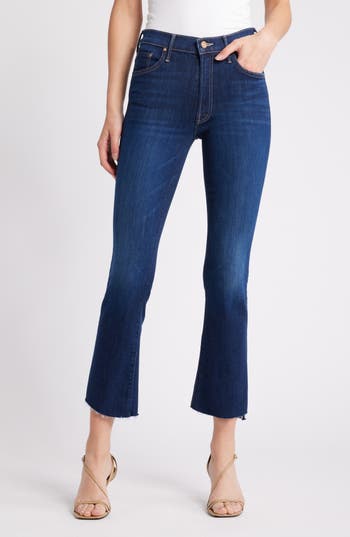 Mother The Insider Step Hem Crop Bootcut Jeans In Off Limits