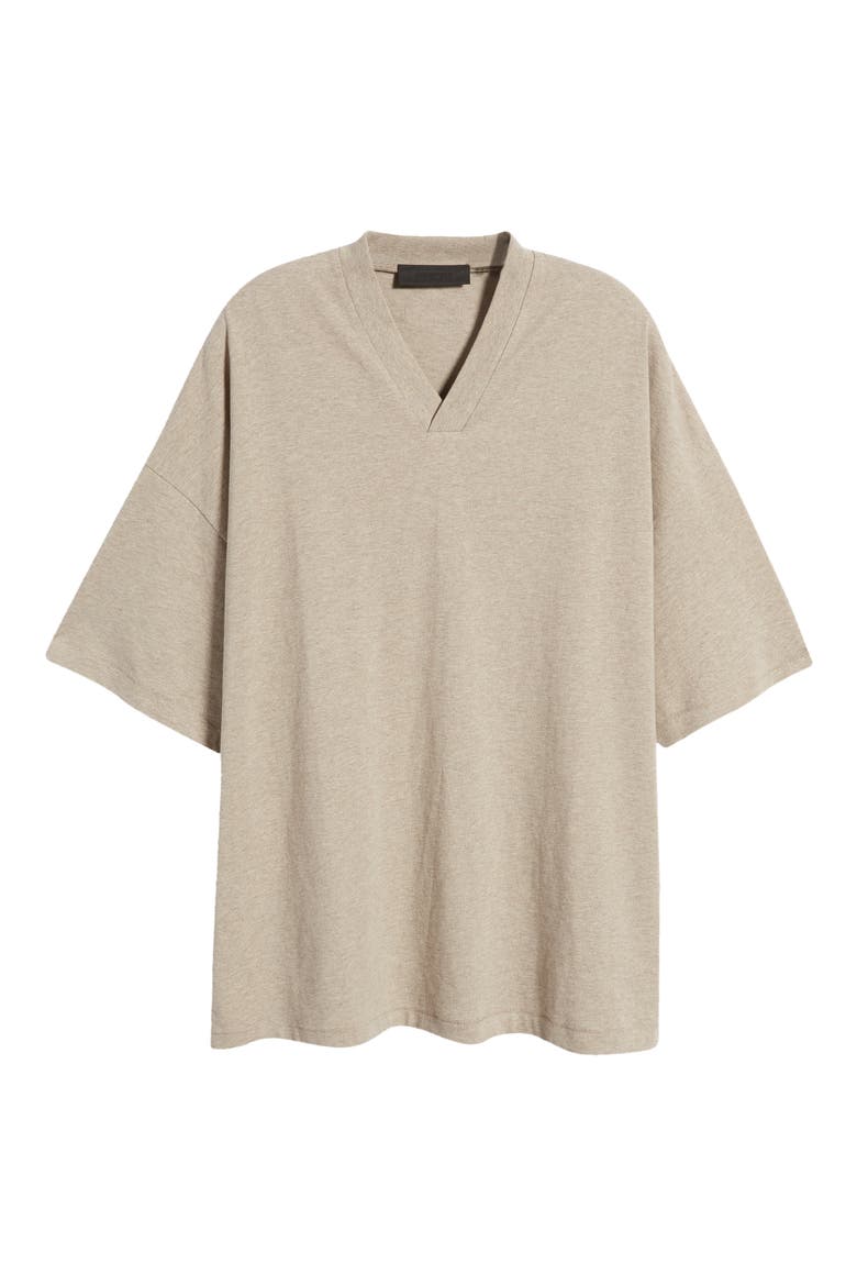 Essential V-Neck Cotton T-Shirt, Alternate, color, CORE HEATHER