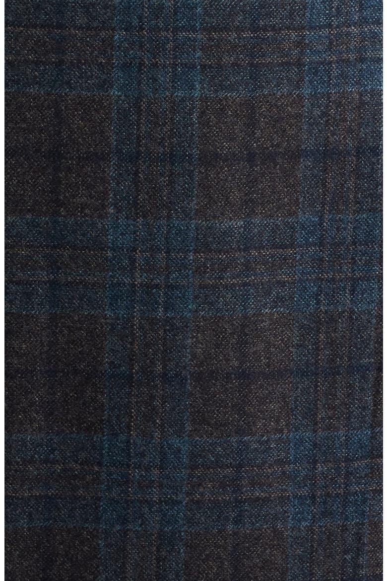 Midland Contemporary Fit Grey Deco Plaid Super 110s Wool Sport Coat, Alternate, color, CHARCOAL