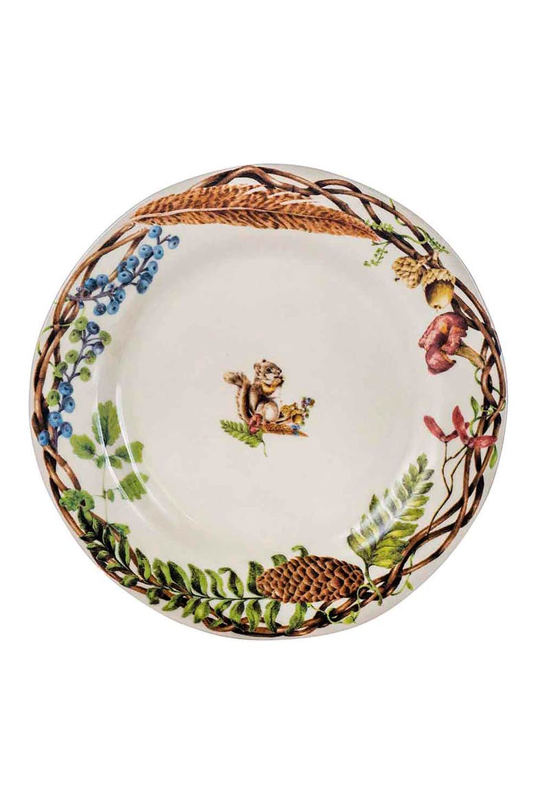 Forest Walk Animal Set of 4 Dessert & Salad Plates, Alternate, color, CAFE AU LATE