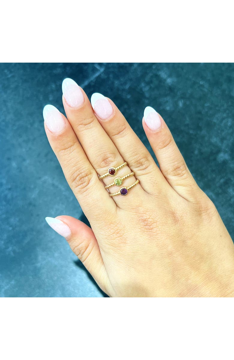 The Lovery Fine Jewelry Gold Beaded Garnet Ring, Alternate, color, Garnet