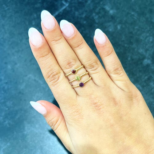 The Lovery Fine Jewelry Gold Beaded Garnet Ring In Gold