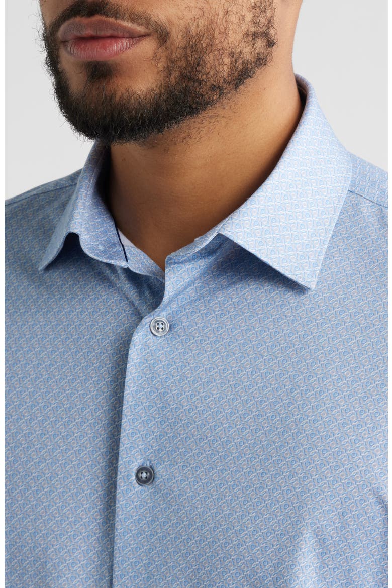 James OoohCotton® Linked Medallion Print Button-Up Shirt, Alternate, color, AIR BLUE