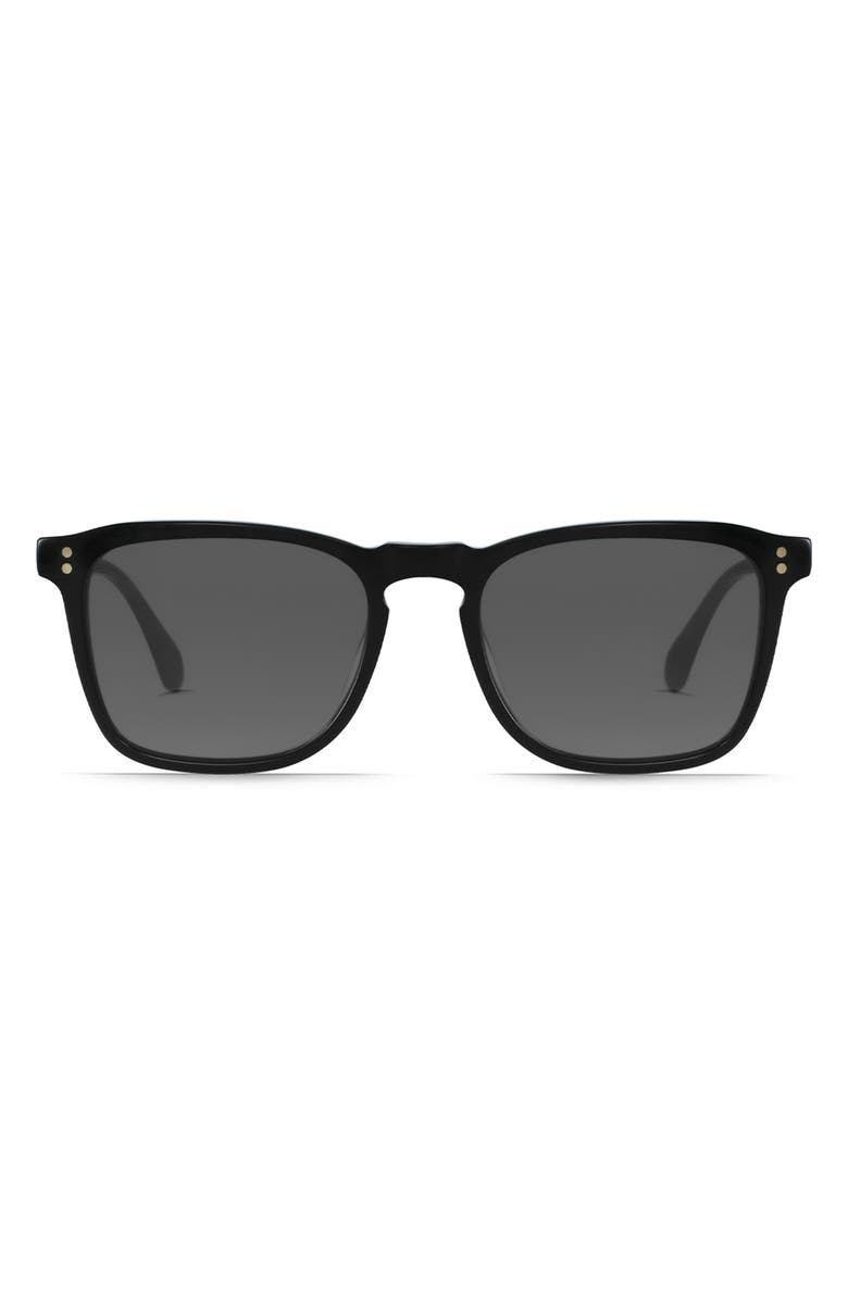 RAEN Wiley Polarized Square Sunglasses, Main, color, Recycled Black/ Smoke Polar