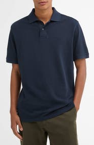 Barbour Tailored Fit Tartan Placket Cotton Piqué Polo
