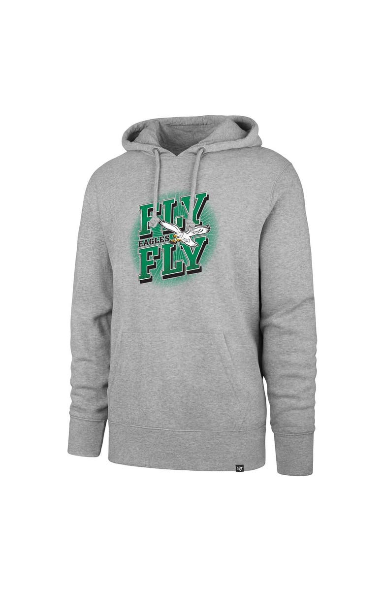 '47 Men's '47 Gray Philadelphia Eagles Fly Eagles Fly Regional Headline Pullover Hoodie, Alternate, color, Gray