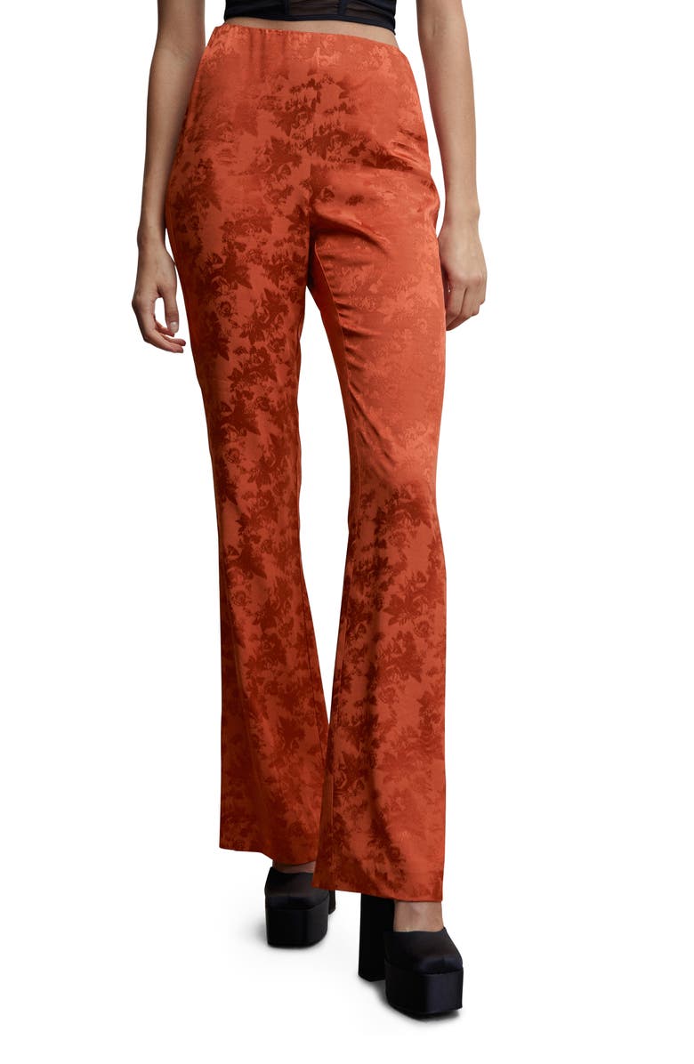 MANGO Floral Jacquard Trousers, Main, color,