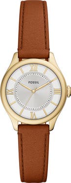 Fossil Gilmore Leather Strap Watch, 28mm
