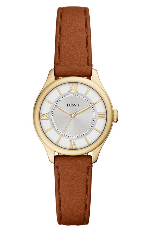 Fossil Women's Eevie Three-hand Date, Gold-tone Stainless Steel Watch In Brown