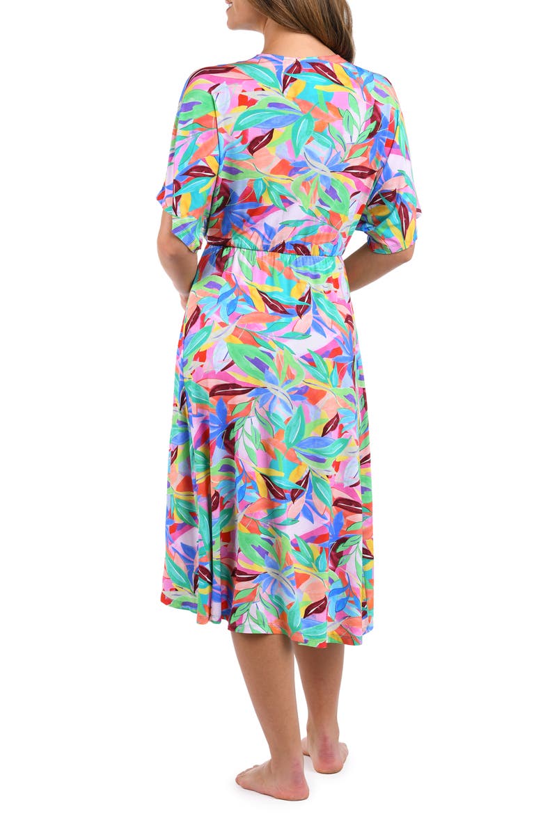 La Blanca Tropi-Flage Twist Cover-Up Dress, Alternate, color, Multi