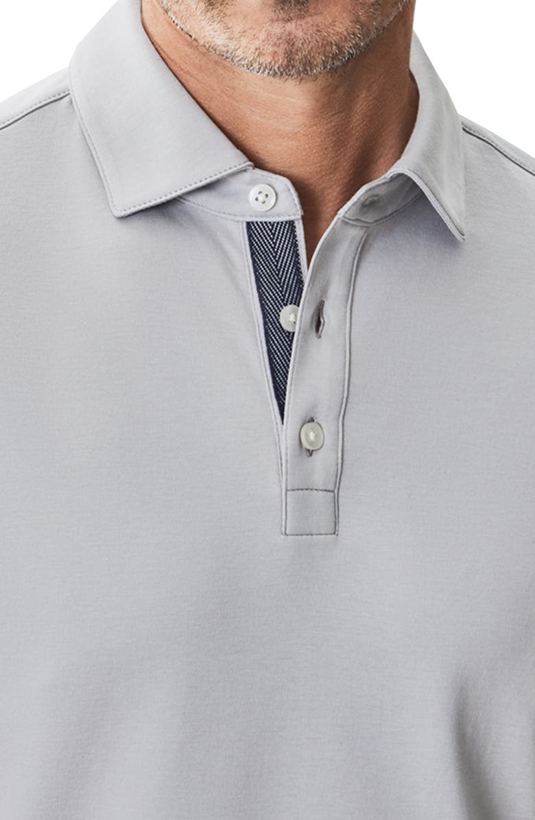 Robert Barakett Georgia Short Sleeve Pima Cotton Polo, Alternate, color, Chalk